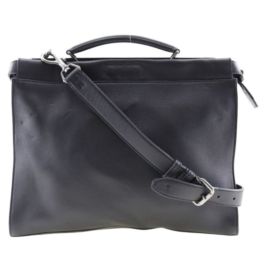 Fendi Peekaboo Celia 2-Way Shoulder Calfskin Black Business Bag